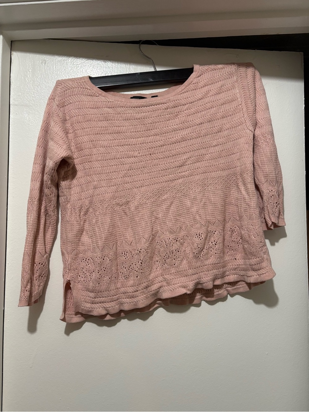 White House Black Market Blush Knit Scoop-Neck Sweater